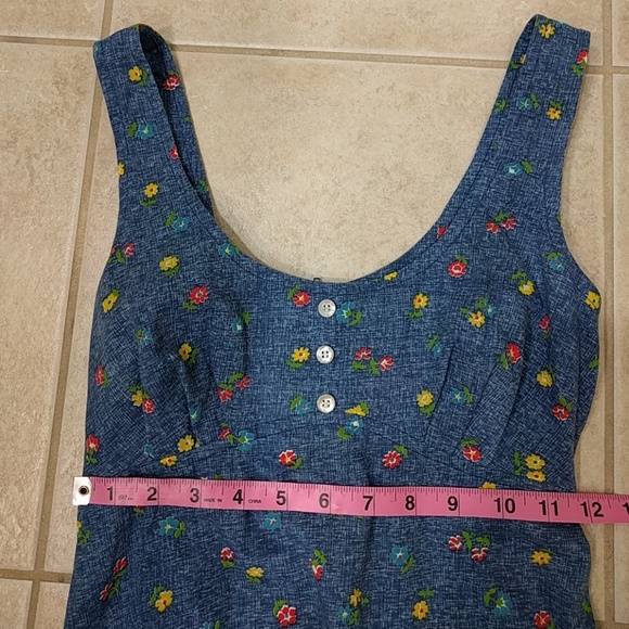 Vintage 1970s Floral Print Maxi Dress Sz xxs - Picture 6 of 8